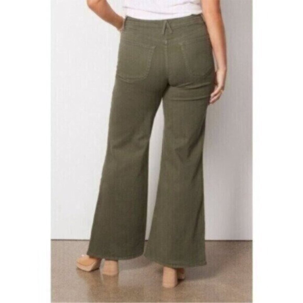 Good American Women's Size 18 Green Good Waist‎ Palazzo Wide Leg Pant Jeans - Picture 11 of 11